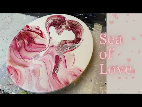 Видео: #177 TLP Piggy Love Valentine’s Collab - Sea of ​​Love - Акриловая заливочная краска жидкая живопись