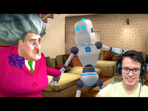 Видео: РОБОТ НАПАЛ НА МИСС ТИ Как пройти уровень в игре Scary Teacher 3D робот