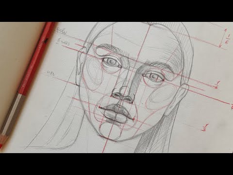 Видео: Как нарисовать портрет? Простая схема рисования лица человека. Пошаговые объяснения