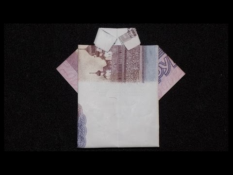 Видео: рубашка из купюры оригами из денег схема
