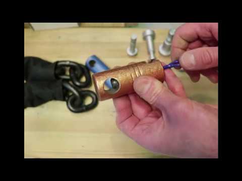 Видео: Навесной замок для цепи с защищенной дужкой. Собственное производство.