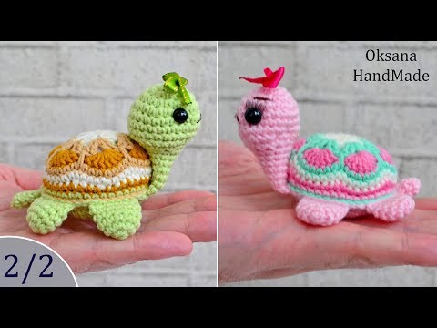 Видео: Черепашка-Игольница крючком. 2/2 часть. Мастер класс и схема. Amigurumi turtle