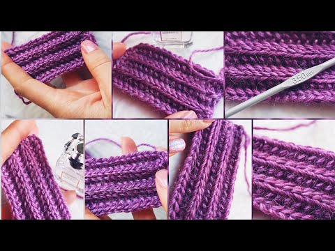 Видео: ✓ Английская резинка крючком Yarnart Milano+ крючок 3.5 Резинка крючком #вязаниедлявас