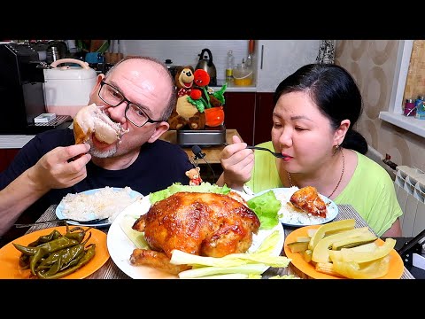 Видео: Мукбанг Курица в духовке в медово горчичном соусе / Mukbang Chicken in honey mustard sauce