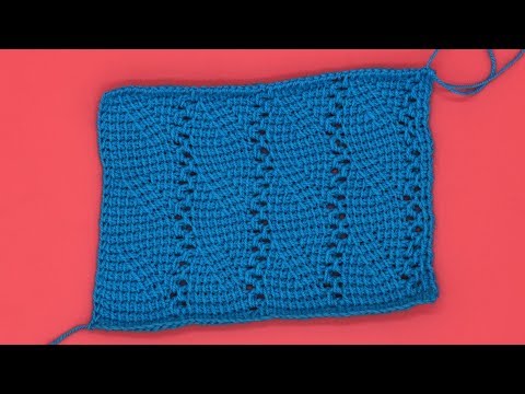 Видео: Узор тунисским крючком. Вязание узора. Вязание тунисским крючком. Узор крючком.