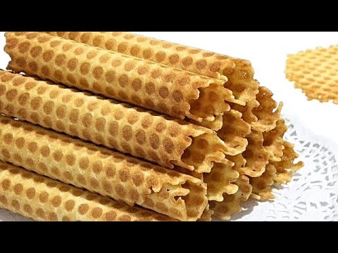 Видео: Вафельные трубочки останутся хрустящими даже с кремом.  /Wafer rolls