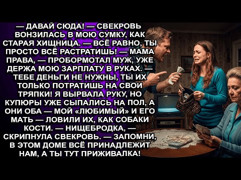 Видео: —ТАК МАЛО?! СЫНОК, ОНА ТЕБЯ ЧТО —ЗА ИДИОТА ДЕРЖИТ?,  СВЕКРОВЬ ШИПЕЛА, —ДУРА ОТКРЫВАЙ СУМКУ!-крича