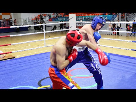Видео: Кикбоксинг. Петросян Вреж (красный) - Ибатуллин Анвар (синий). Фулл-контакт. День 3. Финал ПФО