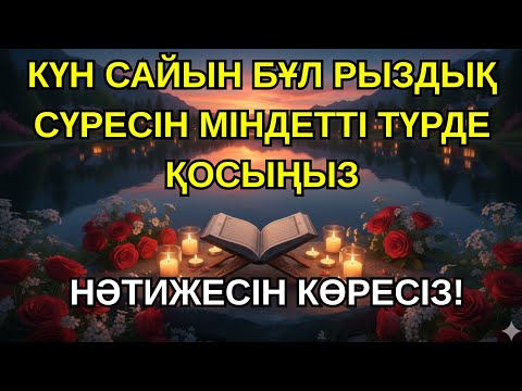 Видео: ЕҢ ӘСЕРЛІ РЫЗЫҚ ДҰҒАСЫ Егер СІЗ оны тек БІР РЕТ тыңдасаңыз, Инша Алла, РЫЗЫҚ ЕСІКТЕРІҢІЗ КЕҢ АШЫЛАДЫ