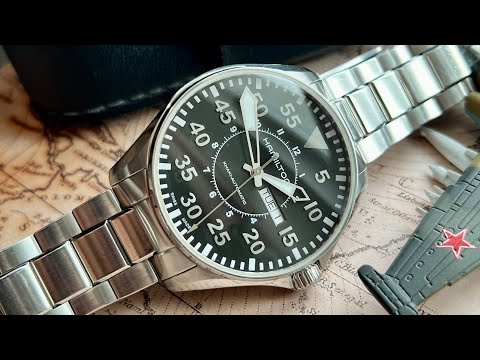 Видео: Обзор часов Hamilton Khaki Aviation Pilot Day Date Auto
