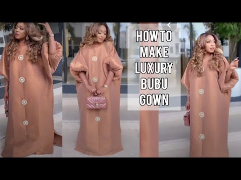 Видео: Как раскроить и сшить роскошное платье-бубу с присборенными рукавами | Роскошное платье-бубу с ми...