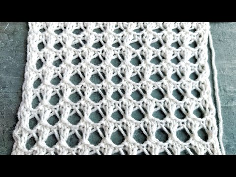 Видео: Интересная крупная сетка спицами 💥 Для вязания пляжных туник, джемперов