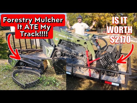 Видео: Китайский мини-погрузчик с бортовым поворотом + лесной мульчер = катастрофический провал!