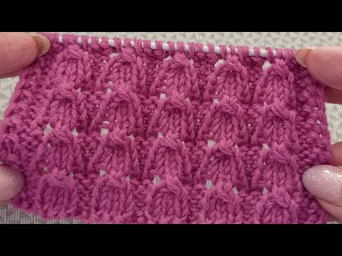 Видео: Узор "Колокольчики" спицами.