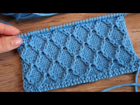Видео: Узор «Ромбики» спицами 💎 «Rhombuses» knitting pattern