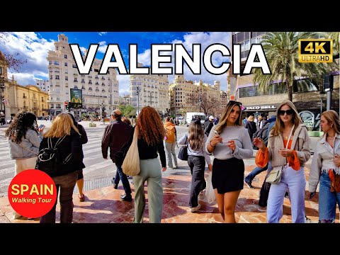 Видео: 🇪🇦[4K] ВАЛЕНСИЯ, Испания ☀️ Пешая экскурсия по центру города - самые красивые города мира