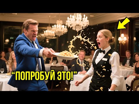 Видео: Миллионер Швырнул Тарелку С Едой На Официантку – Её Ответ ШОКИРОВАЛ Весь Зал...