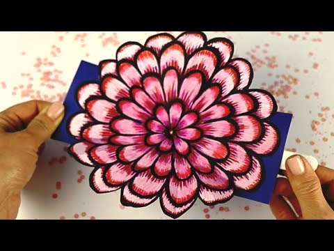 Видео: DIY Антистресс 3Д Открытка! Как нарисовать огромный цветок