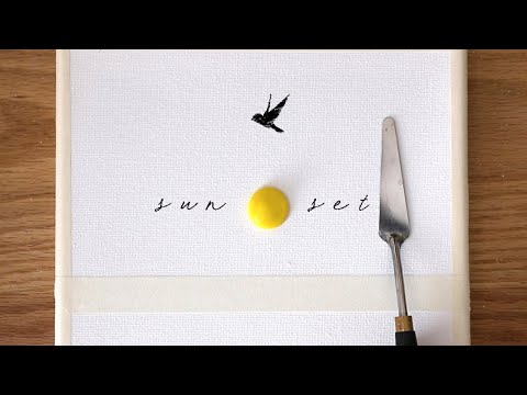 Видео: Акриловая картина | Закат и Птица | Учебник по рисованию для начинающих