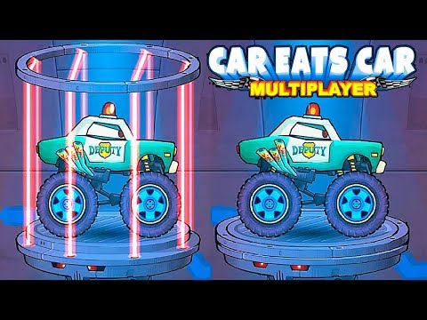 Видео: Car Eats Car Multiplayer Новая Тачка ШЕРИФ - прохождение игры гонки по сети Машина Ест Машину 4