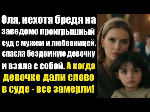 Видео: Оля, нехотя бредя на заведомо проигрышный суд с мужем и его любовницей, спасла бездомную девочку...