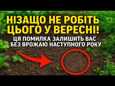 Видео: Нізащо не робіть цього у вересні! ❌ Ця помилка залишить вас без врожаю наступного року