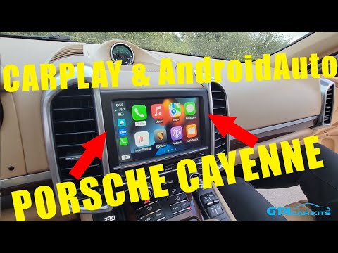 Видео: Беспроводная поддержка CarPlay и AndroidAuto в Porsche Cayenne 2012 2013 2014 2015 2016 с сенсорн...