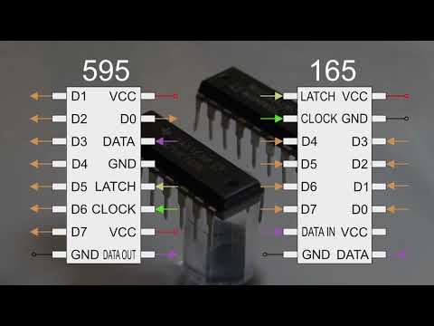 Видео: Cдвиговые регистры 74HC595 и 74HC165