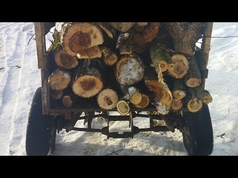 Видео: Прицеп для вывоза дров к мотоблоку. Прицеп для леса. Делаем из мотоблока танк