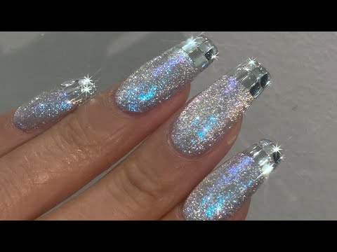Видео: ✨Потрясающий✨ нейл-арт / прозрачные ногти / ледяные ногти / сияние / стеклянные ногти /