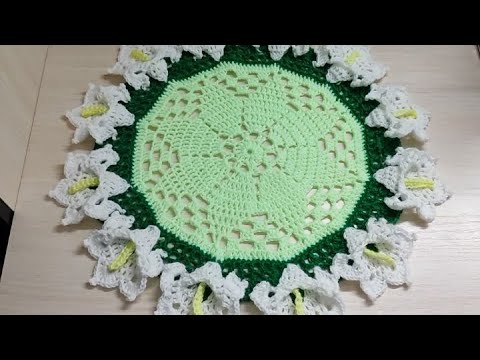 Видео: Салфетка"Каллы"/крючком/