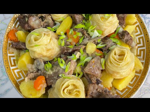 Видео: Жаркое с тестом.Роза из тесто.Сырне из баранины.