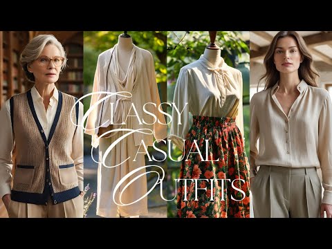 Видео: Стильные повседневные наряды для женщин старше 50 лет | Вечная элегантность и комфорт 💼👗