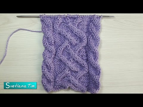 Видео: Отличный узор для Шарфиков, свитеров, кардиганов. Аран, Жгуты и Косы спицами # 644