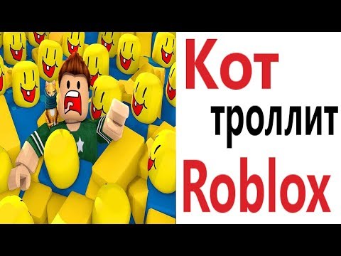 Видео: Лютые приколы. ROBLOX - ТРОЛЛИТ КОТ!!! Самое смешное видео! Засмеялся проиграл! – Domi Show!