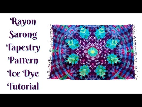 Видео: Узоры в технике тай-дай: узор для гобелена в стиле саронг из искусственного вискозы с ледяным нап...