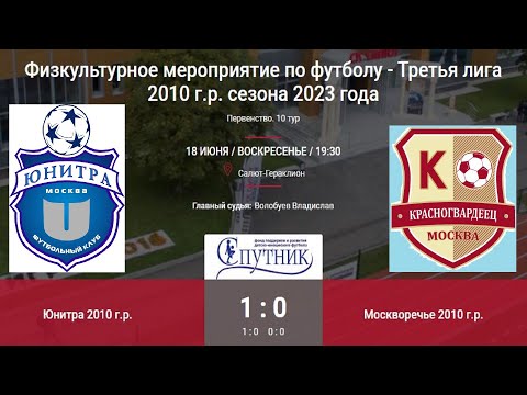 Видео: ЮНИТРА --- МОСКВОРЕЧЬЕ (КРАСНОГВАРДЕЕЦ-2) //2010 // 1:0