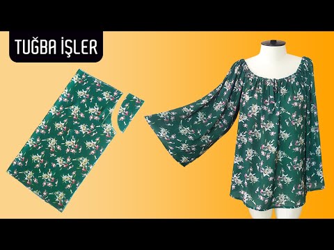 Видео: Как очень просто сделать выкройку и сшить блузку | Tuğba İşler