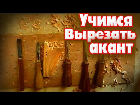 Видео: Как вырезать акантный лист.  Резьба по дереву для новичков.