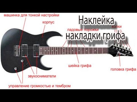 Видео: Наклейка накладки грифа