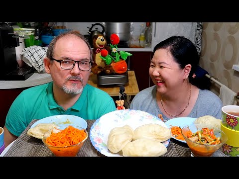 Видео: Мукбанг с Пигоди и корейскими салатами / Приготовилась поехать в гости к родителям Алексея / Mukbang