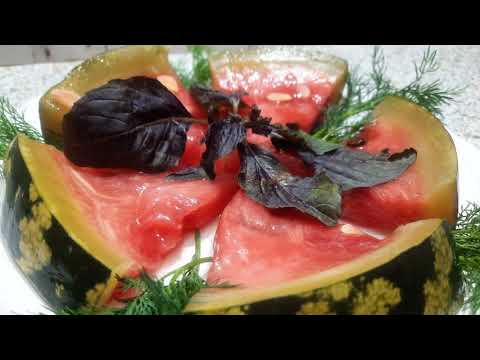 Видео: Вкусная закуска из соленых арбузов в кастрюле, без уксуса, с горчицей.