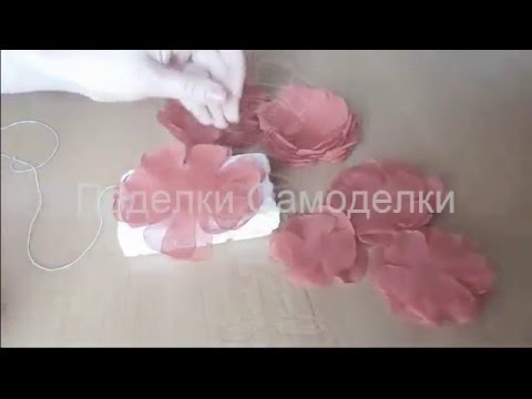 Видео: Как сделать розу из шифона. Мастер класс.