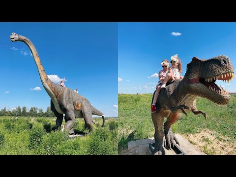 Видео: Парк Динозавров! Золотой город, Тульская область.Dinosaurs