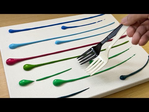 Видео: Картина Леса Светлячков / Простые техники акриловой живописи