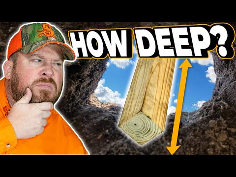 Видео: На какую глубину следует устанавливать столбы для забора? (Деревянные, стальные и забивные)