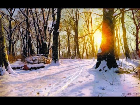 Видео: Как рисовать зимний пейзаж часть #1|пишем яркий закат зимой|бесплатные уроки живописи #живопись #арт