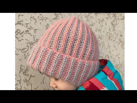 Видео: Детская шапка английской резинкой / Подробный мастер класс