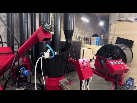 Видео: Линия гранулирования 300 кг/час,сушильные комплексы и шнековые транспортеры