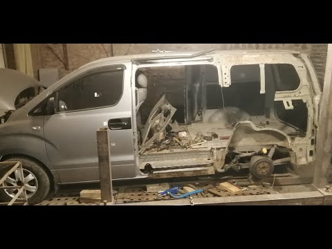 Видео: Хендай Гранд Старекс.Боковой удар.Кузовной ремонт.Часть2